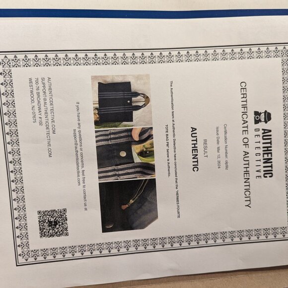 Hermès Herline Fourre Tout PM Gray/Black Tote Bag Small w COA and Hermes box - Picture 10 of 10